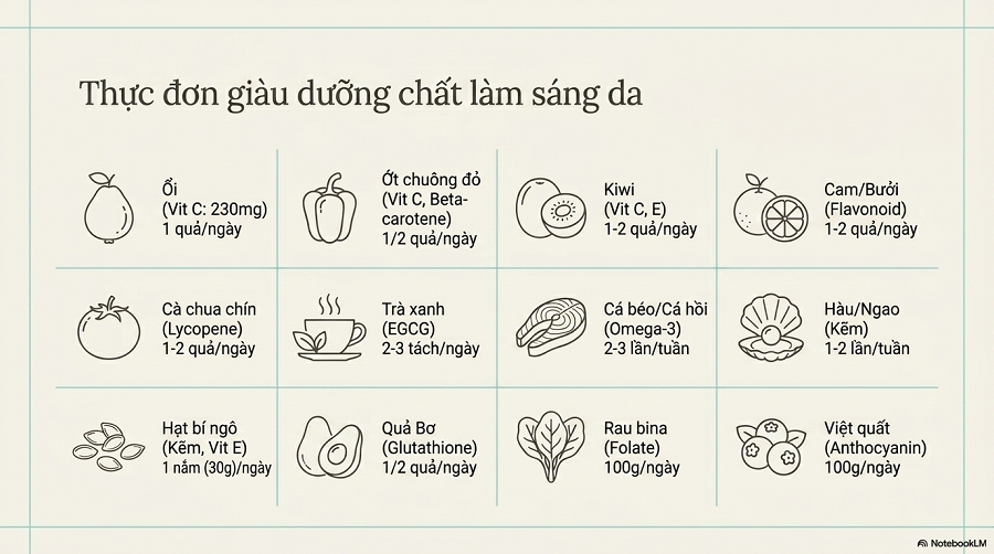 nám da nên ăn gì