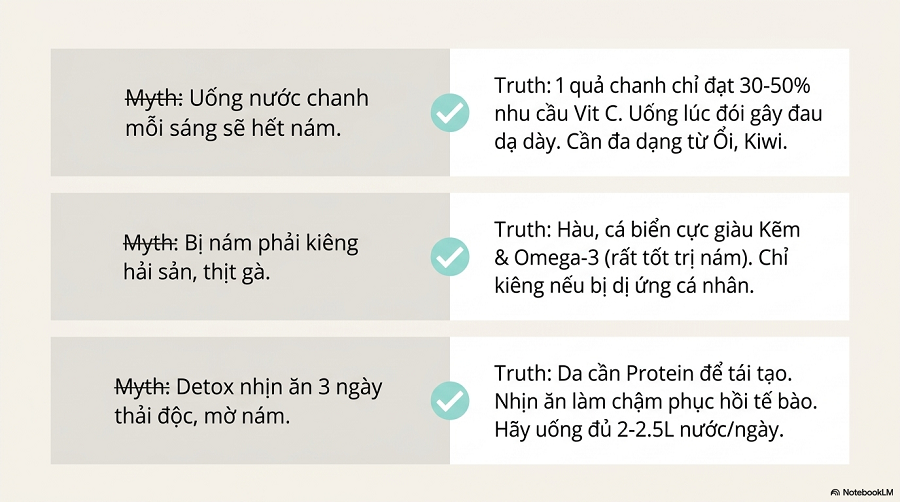 nám da nên ăn gì