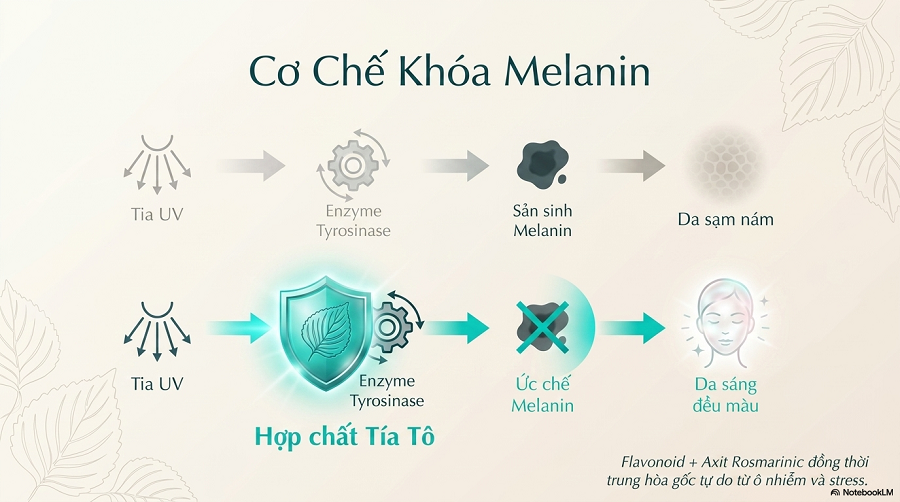 cách làm nước uống trắng da từ lá tía tô