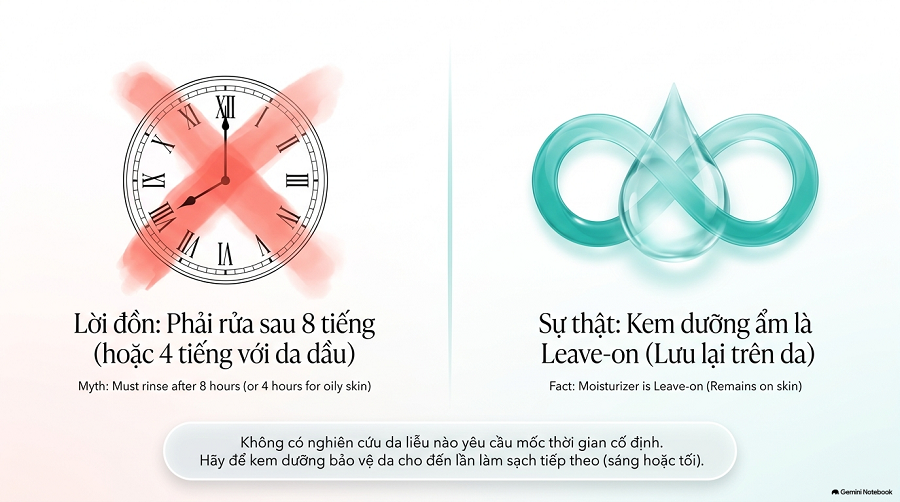 bôi kem dưỡng ẩm bao lâu thì rửa