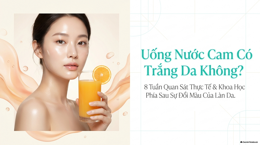 uống nước cam có trắng da không