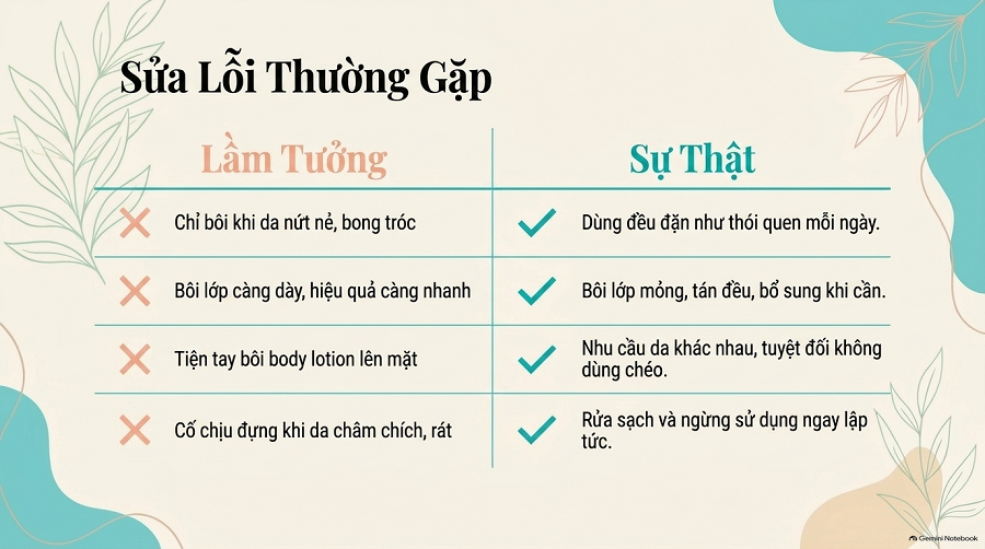 cách dùng sữa dưỡng thể đúng