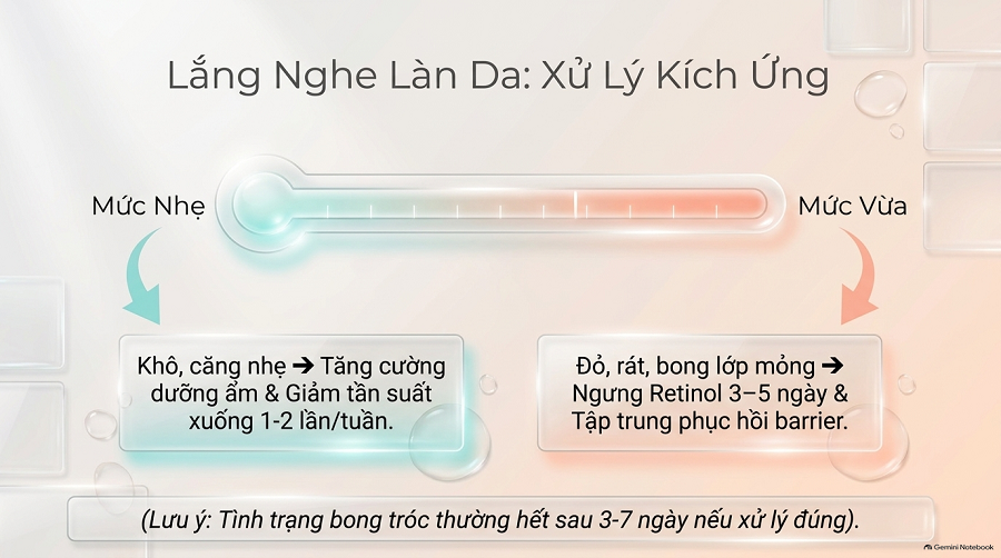 Dưỡng ẩm sau khi dùng retinol