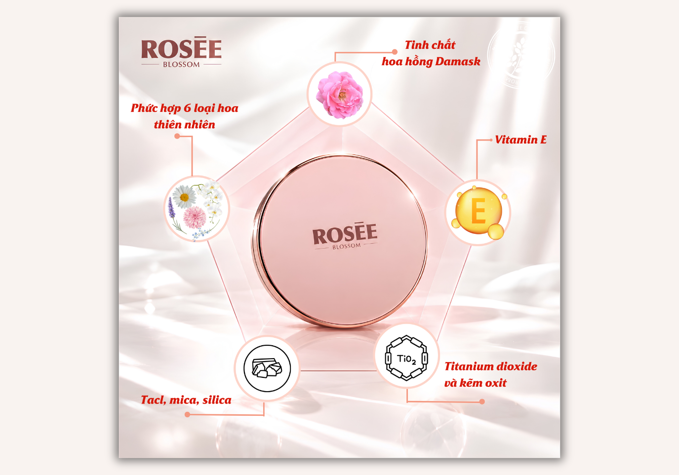 Phấn phủ nén Rosee Blossom_Thành phần