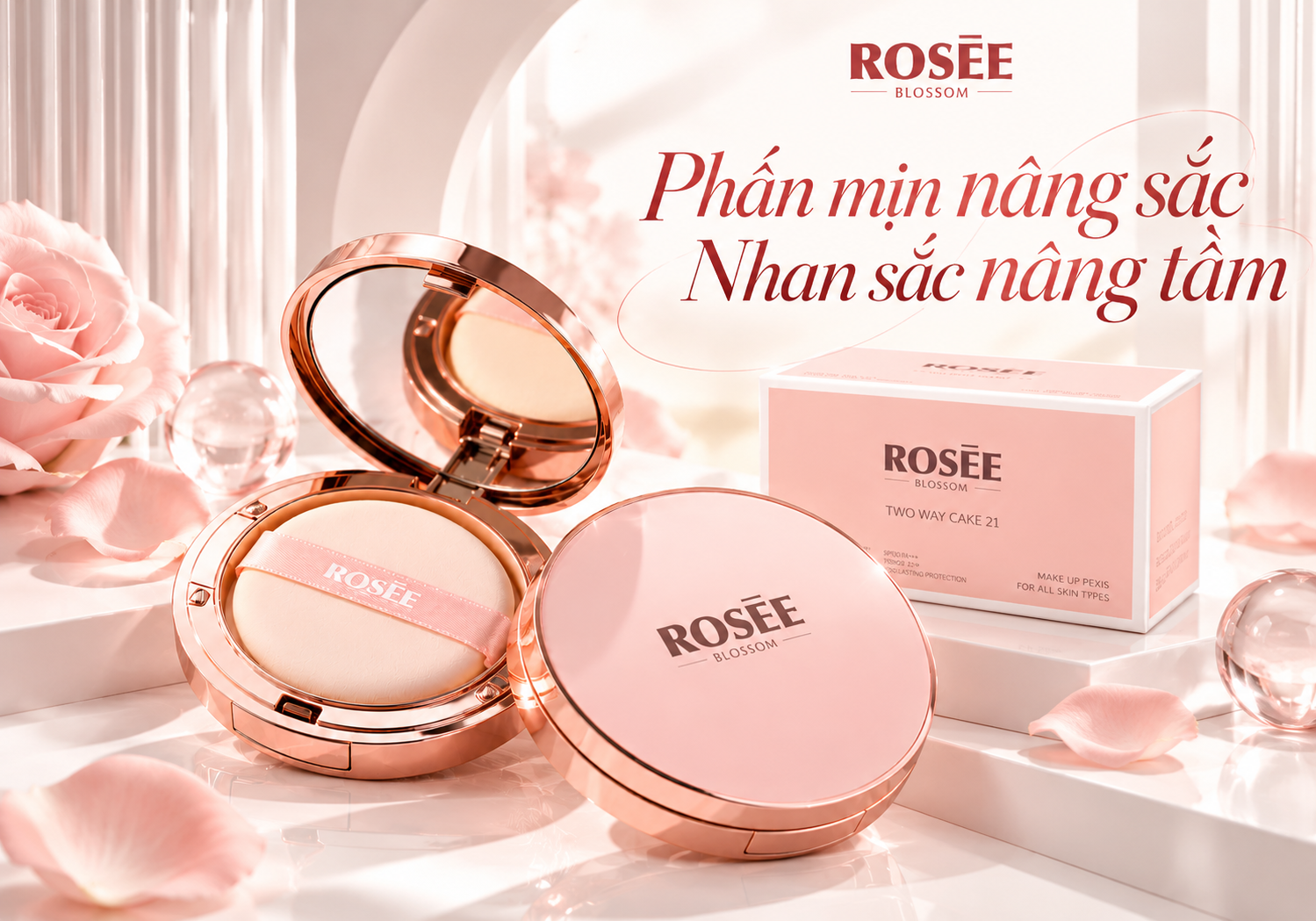 Phấn phủ nén Rosee Blossom