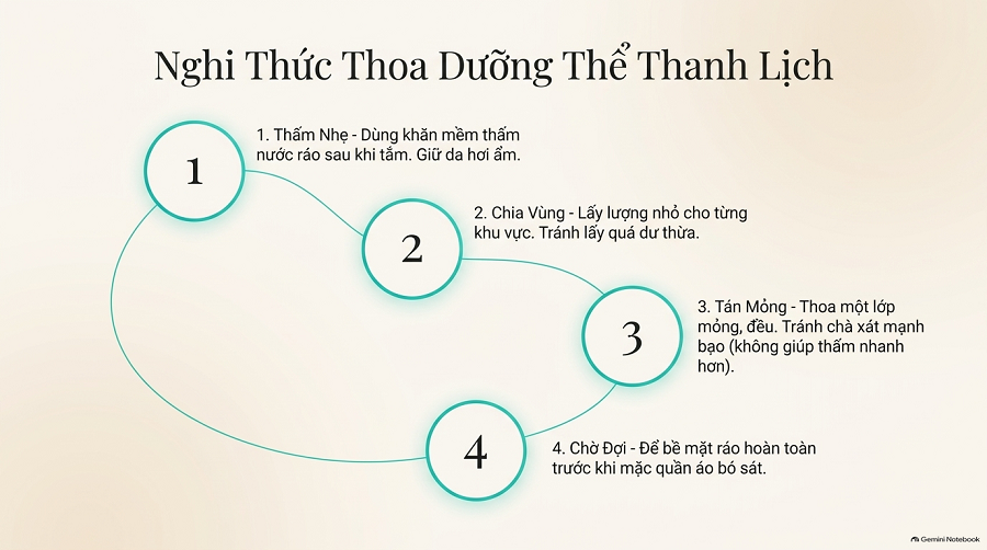 Sữa dưỡng thể không bết rít